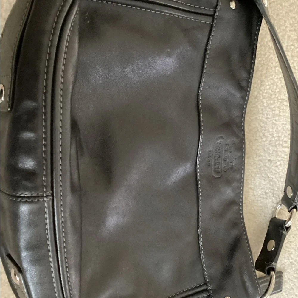 Coach Black Leather Shoulder Bag - Picture 2 of 7